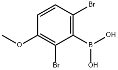 (2,6-DIBROMO-5-METHOXY)BENZENEBORONIC ACID 구조식 이미지