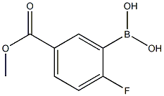 2-플루오로-5-(메톡시카르보닐)페닐보론산 구조식 이미지