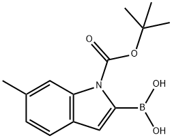 1-BOC-6-메틸린돌-2-보론산 구조식 이미지