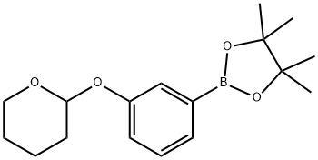 3-(TETRAHYDRO-2H-PYRAN-2-YLOXY)PHENYLBORONIC ACID PINACOL ESTER 구조식 이미지