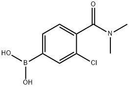 3-CHLORO-4-(N,N-DIMETHYLCARBAMOYL)BENZENEBORONIC ACID 구조식 이미지