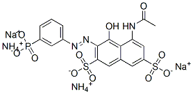 5-acetamido-4-hydroxy-3-[(3-phosphonophenyl)azo]naphthalene-2,7-disulphonic acid, ammonium sodium salt 구조식 이미지