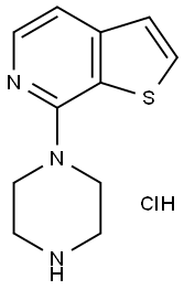 7-피페라진-1-YL-티에노[2,3-C]피리딘염화물 구조식 이미지