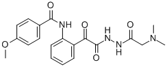 2-((4-Methoxybenzoyl)amino)-alpha-oxobenzeneacetic acid 2-((dimethylam ino)acetyl)hydrazide Structure