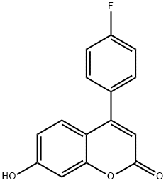 2H-1-Benzopyran-2-one, 4-(4-fluorophenyl)-7-hydroxy- 구조식 이미지