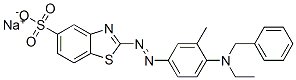 sodium 2-[[4-(benzylethylamino)-m-tolyl]azo]benzothiazole-5-sulphonate Structure