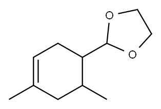 2-(4,6-dimethyl-3-cyclohexen-1-yl)-1,3-dioxolane 구조식 이미지