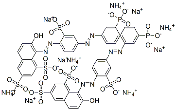7-hydroxy-8-[[4-[(3-phosphonophenyl)azo]-2-sulphophenyl]azo]naphthalene-1,3-disulphonic acid, ammonium sodium salt  구조식 이미지