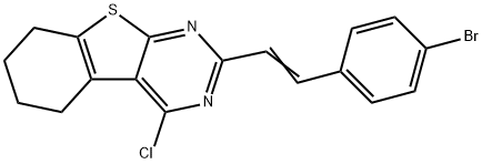 2-[2-(4-BROMOPHENYL)VINYL]-4-CHLORO-5,6,7,8-TETRAHYDRO[1]BENZOTHIENO[2,3-D]PYRIMIDINE Structure