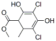 methyl 3,5-dichloro-2,4-dihydroxy-6-methylcyclohexa-2,4-diene-1-carboxylate 구조식 이미지