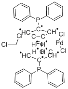 Dichloro(1,1-bis(diphenylphosphino)ferrocene)palladium(II) acetone adduct Structure