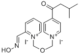 1-(2-Hydroxyiminomethyl-1-pyridinio)-3-(4-isovaleryl-1-pyridinio)-2-ox apropane diiodide 구조식 이미지