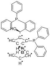 (S)-(-)-[(S)-2-디페닐포스피노페로세닐][2-디페닐포스피노페닐]메탄올 구조식 이미지