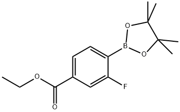 4-Ethoxycarbonyl-2-fluorophenylboronic acid, pinacol ester 구조식 이미지
