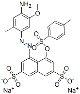 4-[(4-amino-5-methoxy-o-tolyl)azo]-5-[[(p-tolyl)sulphonyl]oxy]naphthalene-2,7-disulphonic acid, sodium salt 구조식 이미지