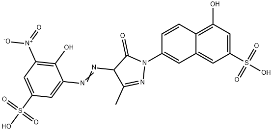 7-[4,5-dihydro-4-[(2-hydroxy-3-nitro-5-sulphophenyl)azo]-3-methyl-5-oxo-1H-pyrazol-1-yl]-4-hydroxynaphthalene-2-sulphonic acid Structure