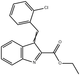3-(2-클로로벤질리덴)-3H-인돌-2-카르복실산에틸에스테르 구조식 이미지