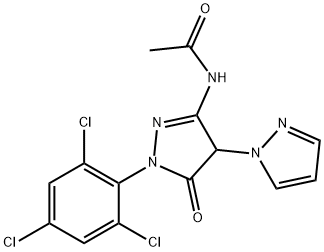 N-[5-Oxo-4-(1H-pyrazol-1-yl)-1-(2,4,6-trichlorophenyl)-2-pyrazolin-3-yl]acetamide 구조식 이미지