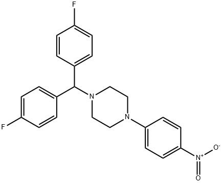 1-[BIS(4-FLUOROPHENYL)METHYL]-4-(4-NITROPHENYL)PIPERAZINE Structure