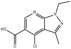 4-Chloro-1-ethyl-3-methyl-1H-pyrazolo-[3,4-b]pyridine-5-carboxylic acid Structure