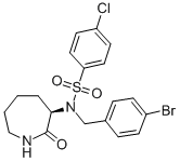 N-[(4-bromophenyl)methyl]-4-chloro-N-[(3R)-hexahydro-2-oxo-1H-azepin-3-yl]-Benzenesulfonamide 구조식 이미지