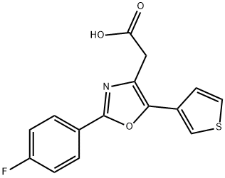 4-Oxazoleacetic acid, 2-(p-fluorophenyl)-5-(3-thienyl)- Structure