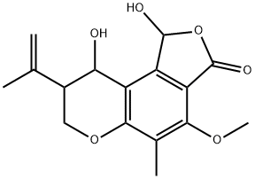1,7,8,9-Tetrahydro-1,9-dihydroxy-4-methoxy-5-methyl-8-(1-methylethenyl)-3H-furo[3,4-f][1]benzopyran-3-one Structure