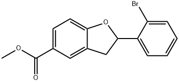 2-(2-브로모-페닐)-2,3-디하이드로-벤조푸란-5-카르복실산메틸에스테르 구조식 이미지