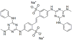 소듐  4,4'-비스[[6-아닐리노-4-(메틸아미노)-1,3,5-트라이아진-2-일]  아미노]스틸벤-2,2'-다이설포네이트 구조식 이미지