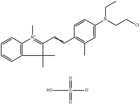 2-[2-[4-[(2-chloroethyl)ethylamino]-o-tolyl]vinyl]-1,3,3-trimethyl-3H-indolium hydrogen sulphate 구조식 이미지