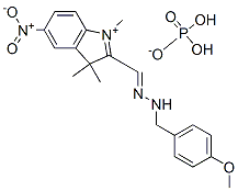 2-[[(4-methoxyphenyl)methylhydrazono]methyl]-1,3,3-trimethyl-5-nitro-3H-indolium dihydrogen phosphate Structure