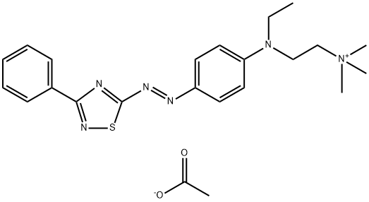 [2-[ethyl[4-[(3-phenyl-1,2,4-thiadiazol-5-yl)azo]phenyl]amino]ethyl]trimethylammonium acetate 구조식 이미지