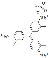 4-[(4-ammonio-3-methylphenyl)(4-iminio-3-methylcyclohexa-2,5-dien-1-ylidene)methyl]-2-methylanilinium phosphate 구조식 이미지