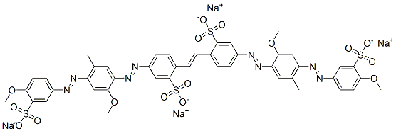 tetrasodium 4,4'-bis[[2-methoxy-4-[(4-methoxy-3-sulphonatophenyl)azo]-5-methylphenyl]azo]stilbene-2,2'-disulphonate  구조식 이미지