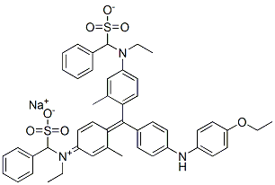 hydrogen [4-[[4-[(4-ethoxyphenyl)amino]phenyl][4-[ethyl(sulphonatobenzyl)amino]-o-tolyl]methylene]-3-methylcyclohexa-2,5-dien-1-ylidene](ethyl)(sulphonatobenzyl)ammonium, sodium salt 구조식 이미지