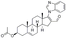 (3beta)-3-(Acetyloxy)-17-(1H-benzimidazol-1-yl)androsta-5,16-diene-16-carboxaldehyde 구조식 이미지