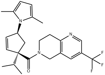 ((1S,4S)-4-(2,5-diMethyl-1H-pyrrol-1-yl)-1-isopropylcyclopent-2-enyl)(3-(trifluoroMethyl)-7,8-dihydro-1,6-naphthyridin-6(5H)-yl)Methanone 구조식 이미지