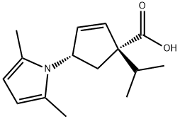 (1S,4S)-4-(2,5-diMethyl-1H-pyrrol-1-yl)-1-(propan-2-yl)cyclopent-2-ene-1-carboxylic acid 구조식 이미지