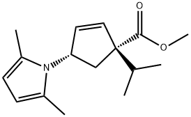 (1S,4S)-Methyl 4-(2,5-diMethyl-1H-pyrrol-1-yl)-1-isopropylcyclopent-2-enecarboxylate Structure