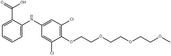 Benzoic  acid,  2-[[3,5-dichloro-4-[2-[2-(2-methoxyethoxy)ethoxy]ethoxy]phenyl]amino]- Structure