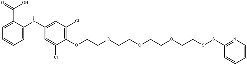 Benzoic  acid,  2-[[3,5-dichloro-4-[2-[2-[2-[2-(2-pyridinyldithio)ethoxy]ethoxy]ethoxy]ethoxy]phenyl]amino]- 구조식 이미지