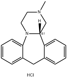 (S)-1,2,3,4,10,14b-hexahydro-2-methyldibenzo[c,f]pyrazino[1,2-a]azepine monohydrochloride 구조식 이미지