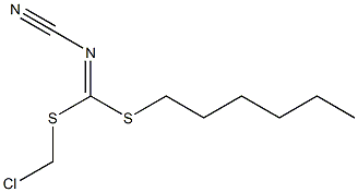 Carbonimidodithioic acid, cyano-, chloromethyl hexyl ester Structure