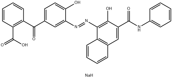 sodium 2-[4-hydroxy-3-[[2-hydroxy-3-[(phenylamino)carbonyl]-1-naphthyl]azo]benzoyl]benzoate 구조식 이미지