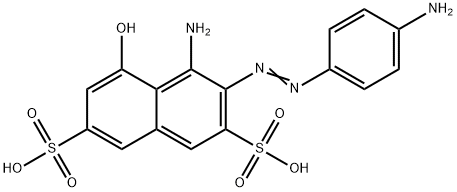 4-amino-3-[(4-aminophenyl)azo]-5-hydroxynaphthalene-2,7-disulphonic acid 구조식 이미지