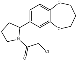 Ethanone, 2-chloro-1-[2-(3,4-dihydro-2H-1,5-benzodioxepin-7-yl)-1-pyrrolidinyl]- Structure