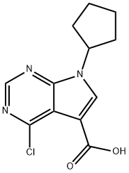 4-CHLORO-7-CYCLOPENTYL-7H-PYRROLO[2,3-D] PYRIMIDINE-5-CARBOXYLIC ACID 구조식 이미지
