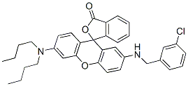 2'-(3-chlorobenzylamino)-6'-(dibutylamino)spiro[isobenzofuran-1(3H)-9'[9H]-xanthene]-3-one Structure