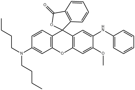 2'-anilino-6'-(dibutylamino)-3'-methoxyspiro[isobenzofuran-1(3H),9'-[9H]xanthene]-3-one 구조식 이미지