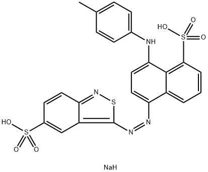 sodium 3-[[4-[(o-tolyl)amino]-5-sulpho-1-naphthyl]azo]-2,1-benzisothiazole-5-sulphonate 구조식 이미지